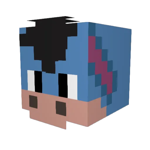 Iejoor_ Minecraft avatar head, 3D render