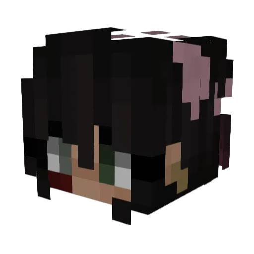 Ienji Minecraft avatar head, 3D render