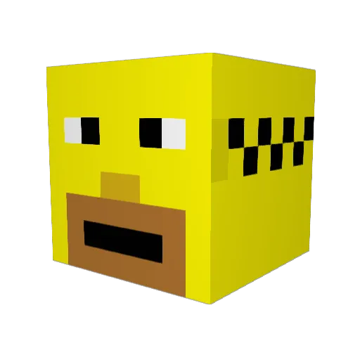 Ieongtaco Minecraft avatar head, 3D render