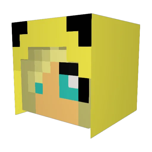 Ieonie Minecraft avatar head, 3D render