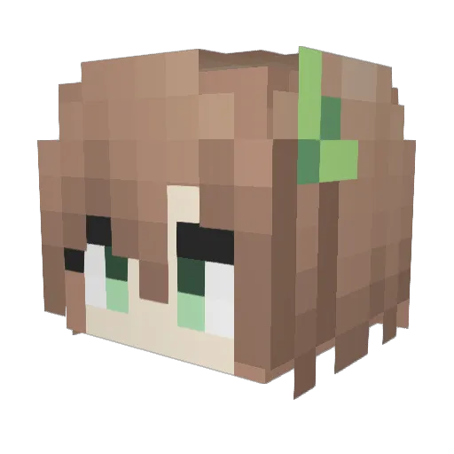 IffyHomura Minecraft avatar head, 3D render