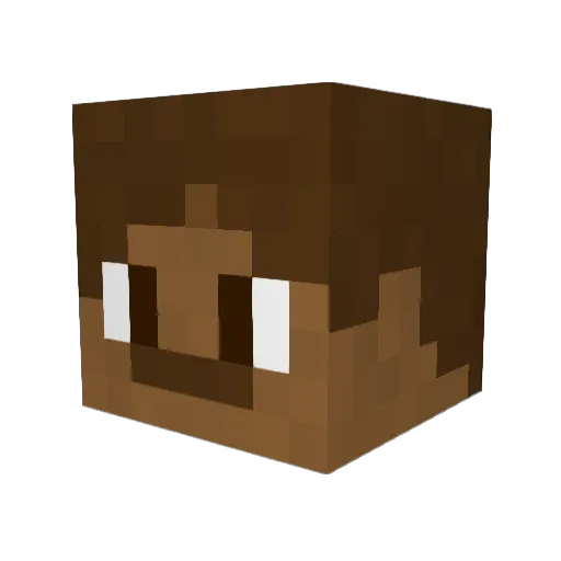 Ificello Minecraft avatar head, 3D render