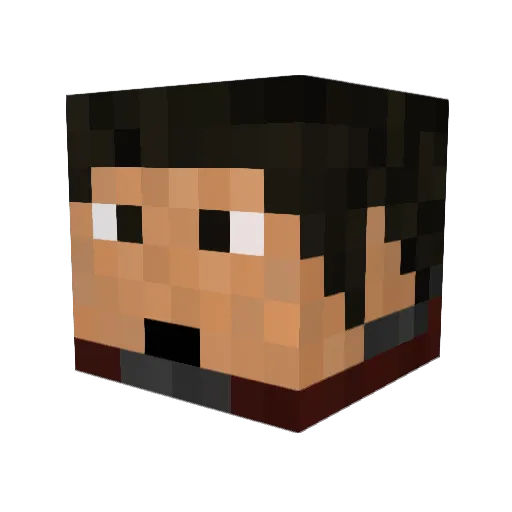 Ifluxis Minecraft avatar head, 3D render