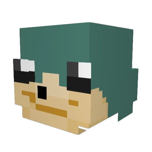 IggyMZ Minecraft avatar head, 3D render