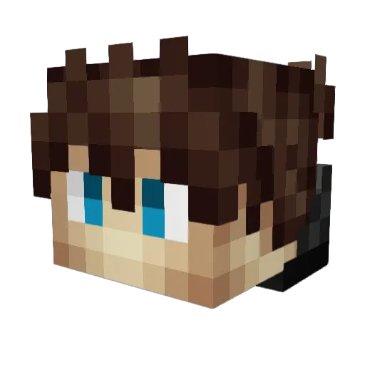 Iggymo Minecraft avatar head, 3D render