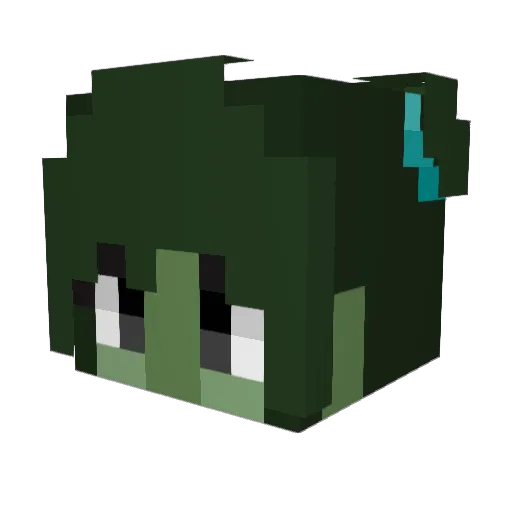 Iggywiz Minecraft avatar head, 3D render