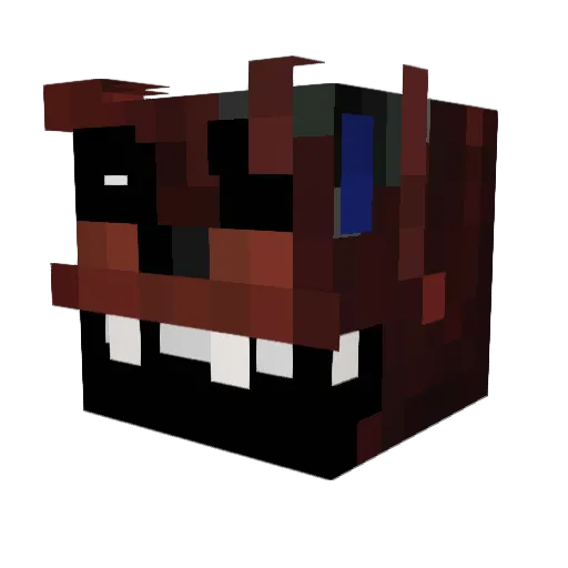 Ignited_foxy Minecraft avatar head, 3D render