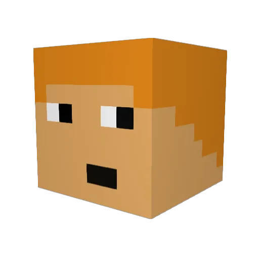 Ignore28 Minecraft avatar head, 3D render