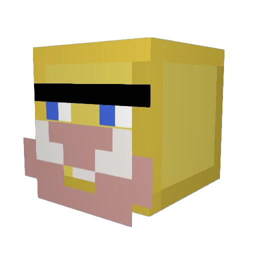 Iiger Minecraft avatar head, 3D render