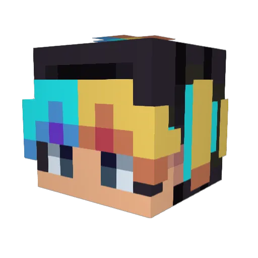 Iiteral Minecraft avatar head, 3D render