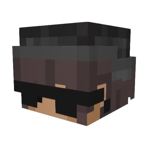 Ijasa Minecraft avatar head, 3D render