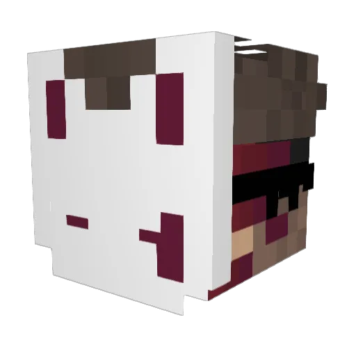 Ijinbest Minecraft avatar head, 3D render