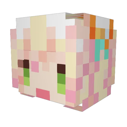 IkaX Minecraft avatar head, 3D render