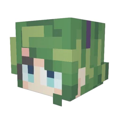 Ikarou_ Minecraft avatar head, 3D render