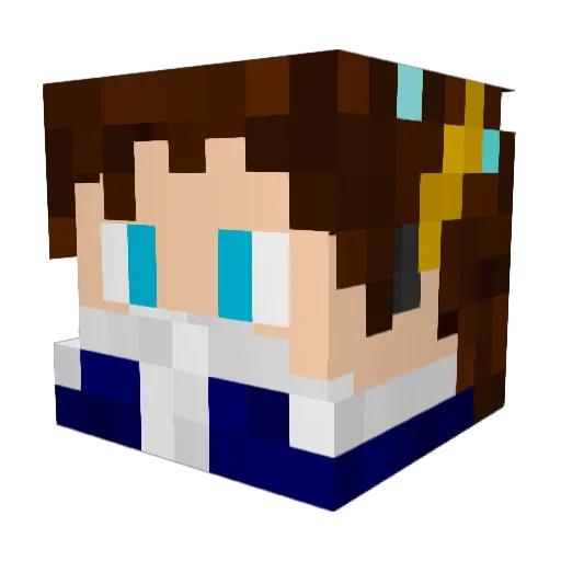 Ikaryken Minecraft avatar head, 3D render