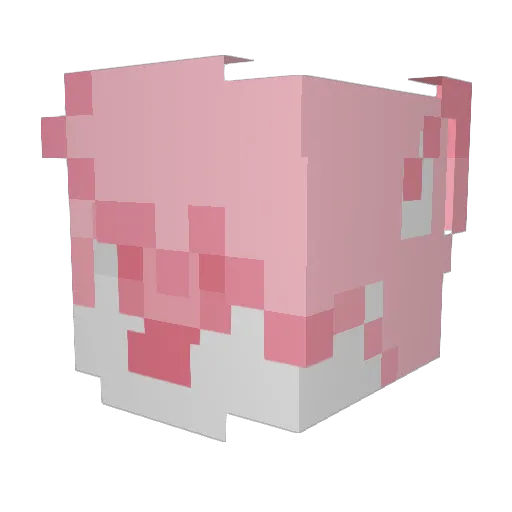 Ikemari Minecraft avatar head, 3D render