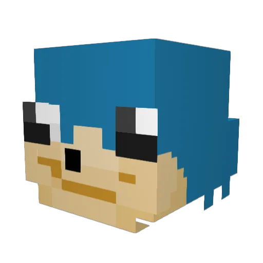 Ikiryosan Minecraft avatar head, 3D render