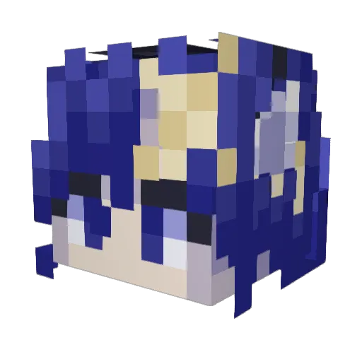Ikisat Minecraft avatar head, 3D render