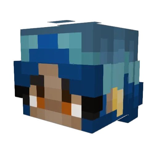 Ikkakaka Minecraft avatar head, 3D render