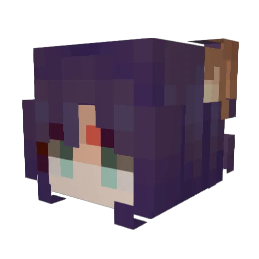 IkuP2077 Minecraft avatar head, 3D render