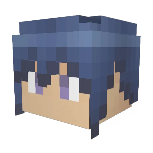 Ikuto_ Minecraft avatar head, 3D render