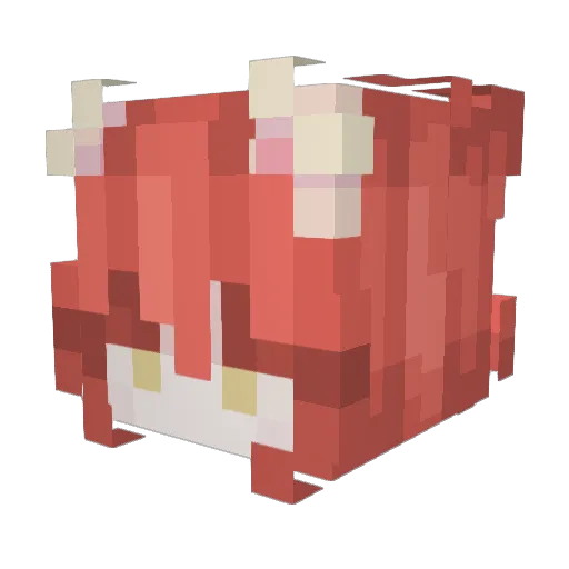 IkuyoKita Minecraft avatar head, 3D render