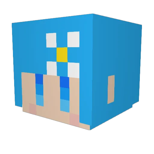 Ikuz192 Minecraft avatar head, 3D render