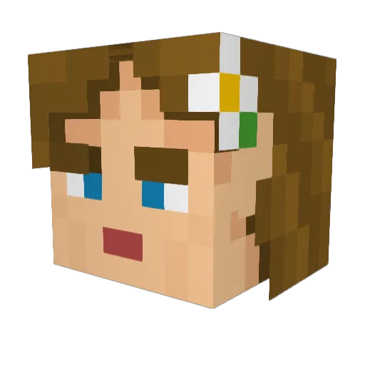 Ildengar Minecraft avatar head, 3D render