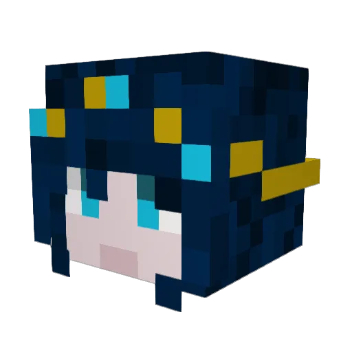 IlikeRobins Minecraft avatar head, 3D render