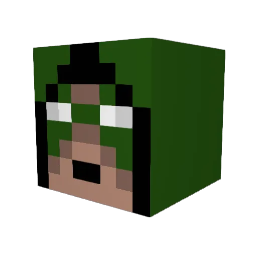 Ilikepapitas Minecraft avatar head, 3D render