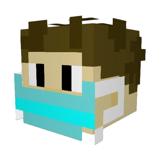 IllTemmpered Minecraft avatar head, 3D render