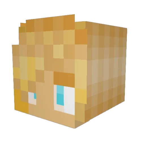 Illaine Minecraft avatar head, 3D render