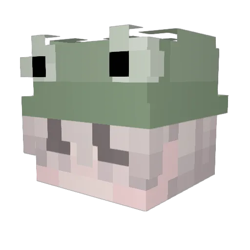 Illaterate Minecraft avatar head, 3D render