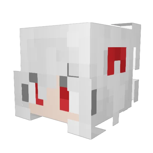 Illlyasviel Minecraft avatar head, 3D render