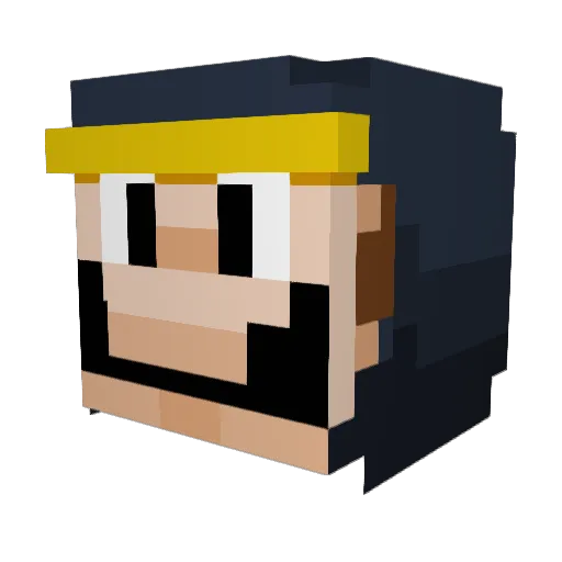 Illogical08 Minecraft avatar head, 3D render