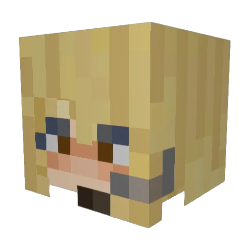 Illumilama Minecraft avatar head, 3D render
