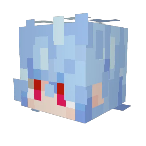 Illusioncat Minecraft avatar head, 3D render