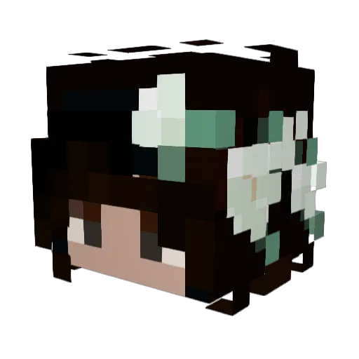Illusionie Minecraft avatar head, 3D render