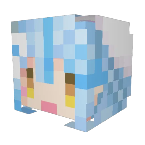 Illustrious_f Minecraft avatar head, 3D render