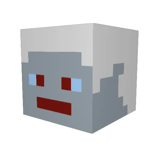 Illuthas Minecraft avatar head, 3D render