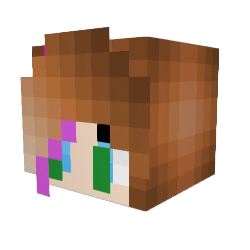 Illyanna Minecraft avatar head, 3D render