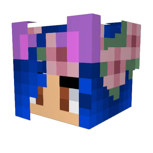 Iloveniuniu Minecraft avatar head, 3D render