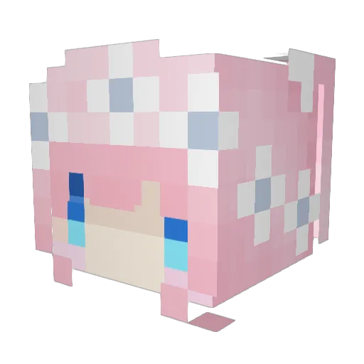 Ilovetaro Minecraft avatar head, 3D render