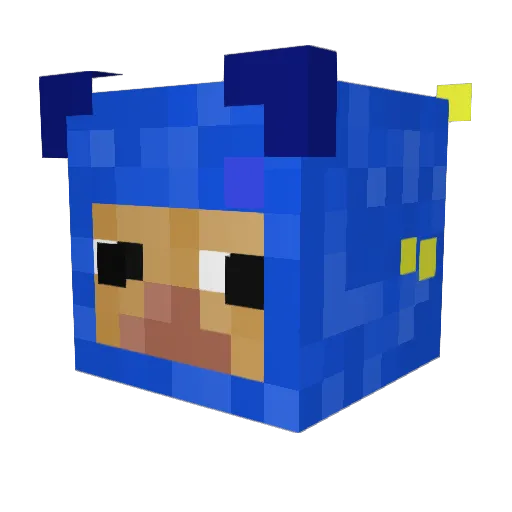 Iloveualot Minecraft avatar head, 3D render