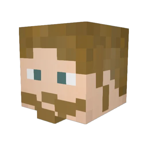 Ilvrak Minecraft avatar head, 3D render