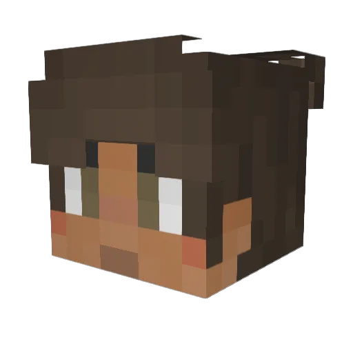 Ilwa Minecraft avatar head, 3D render