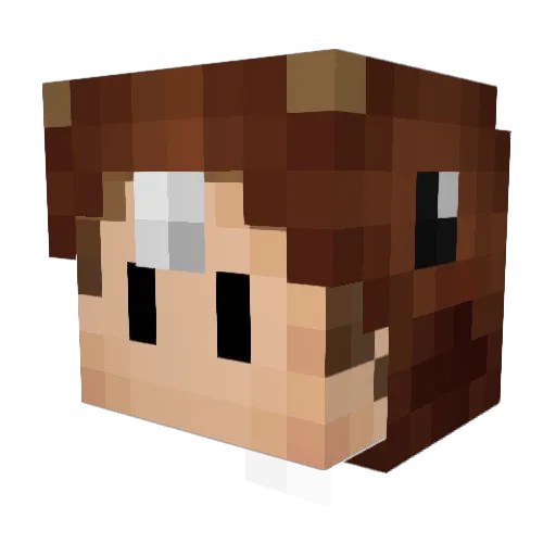 ImBadu Minecraft avatar head, 3D render