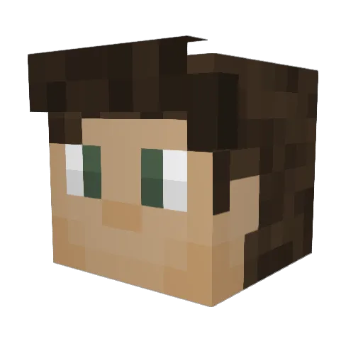 ImBubu Minecraft avatar head, 3D render