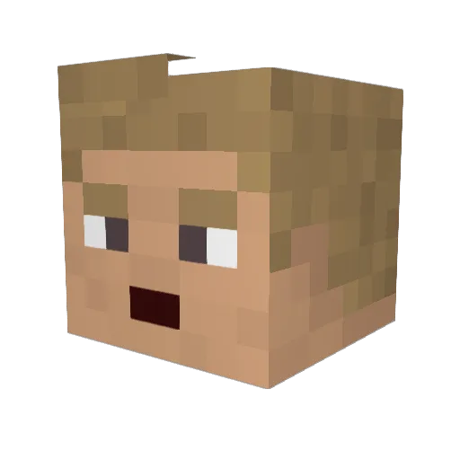 ImDisiPlaysPT Minecraft avatar head, 3D render