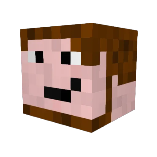 ImFitzy Minecraft avatar head, 3D render